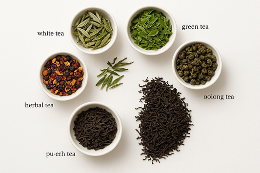 The Six Types of Tea: Understanding White, Green, Oolong, Black, Dark, and Herbal Teas