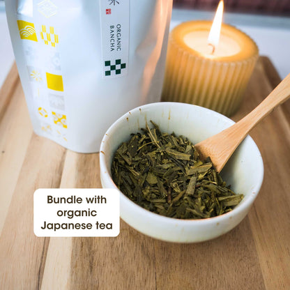 Ukiyo Wood Premium Glass Tea Infuser - Bamboo Lid & Stainless Steel Filter