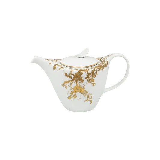 Belle Epoque Porcelain Tea Pot - French Gold Pattern Luxury Teapot (1L)
