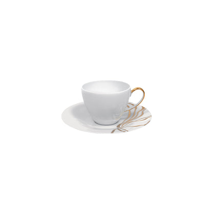 Fiume D'Oro 11-Piece Porcelain Tea Service Set - Premium Gift Set for 4