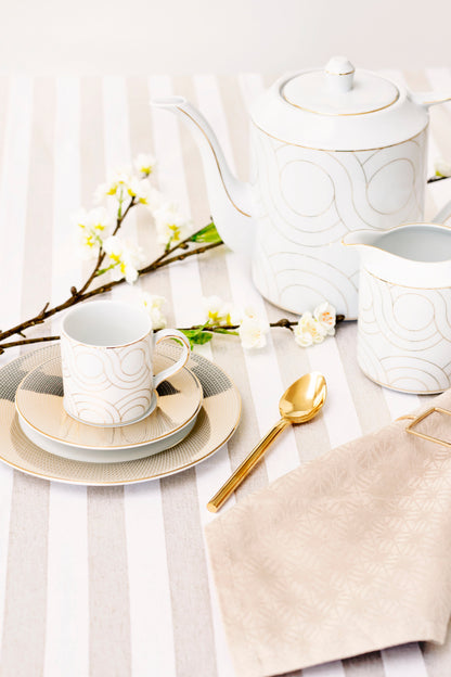 Infinity 11-Piece Porcelain Tea Service Set - Premium Gift Set for 4