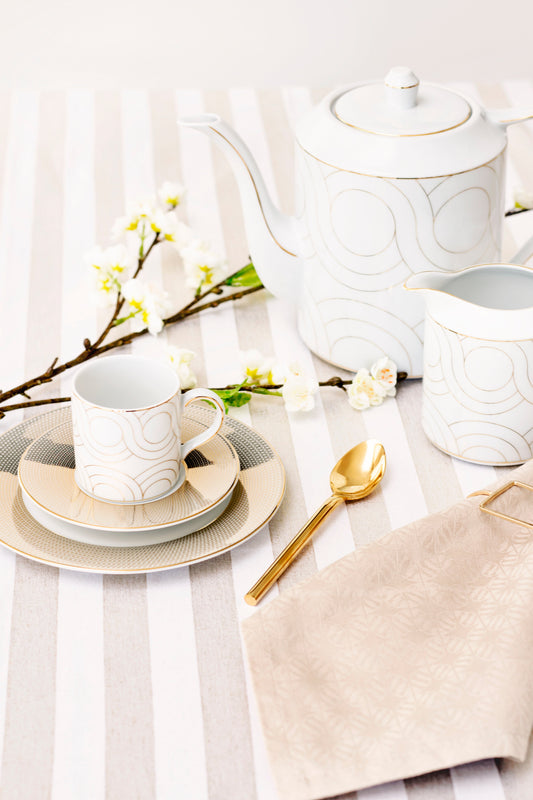 Infinity 11-Piece Porcelain Tea Service Set - Premium Gift Set for 4